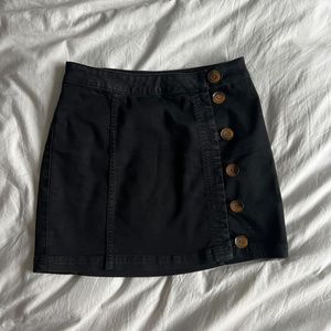 FREE PEOPLE Black Denim Miniskirt Size 6